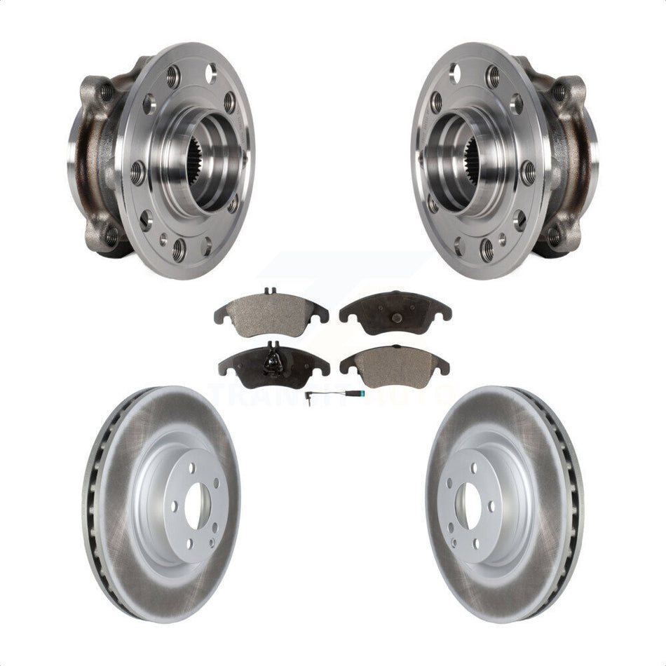 Front Hub Bearing Assembly Coated Brake Rotor And Pad Kit For 2017 Mercedes-Benz E400 AWD KBB-126018
