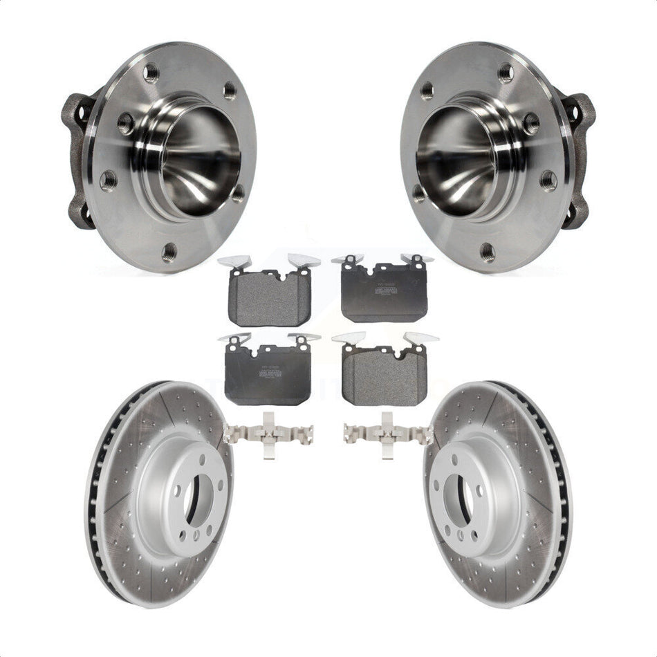 Front Hub Bearing Coated Brake Rotor Pad Kit For BMW 328i With 340mm Diameter KBB-126024
