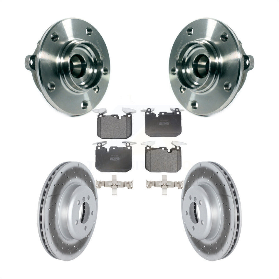 Front Hub Bearing Coated Brake Rotor Pads Kit For BMW 335i xDrive 435i Gran Coupe 340i GT KBB-126025