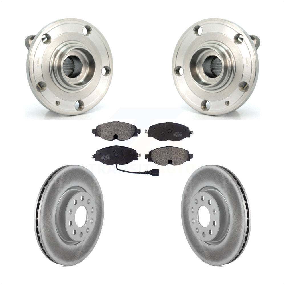 Front Hub Bearing Assembly Coated Disc Brake Rotors And Pads Kit For Volkswagen Passat KBB-126046