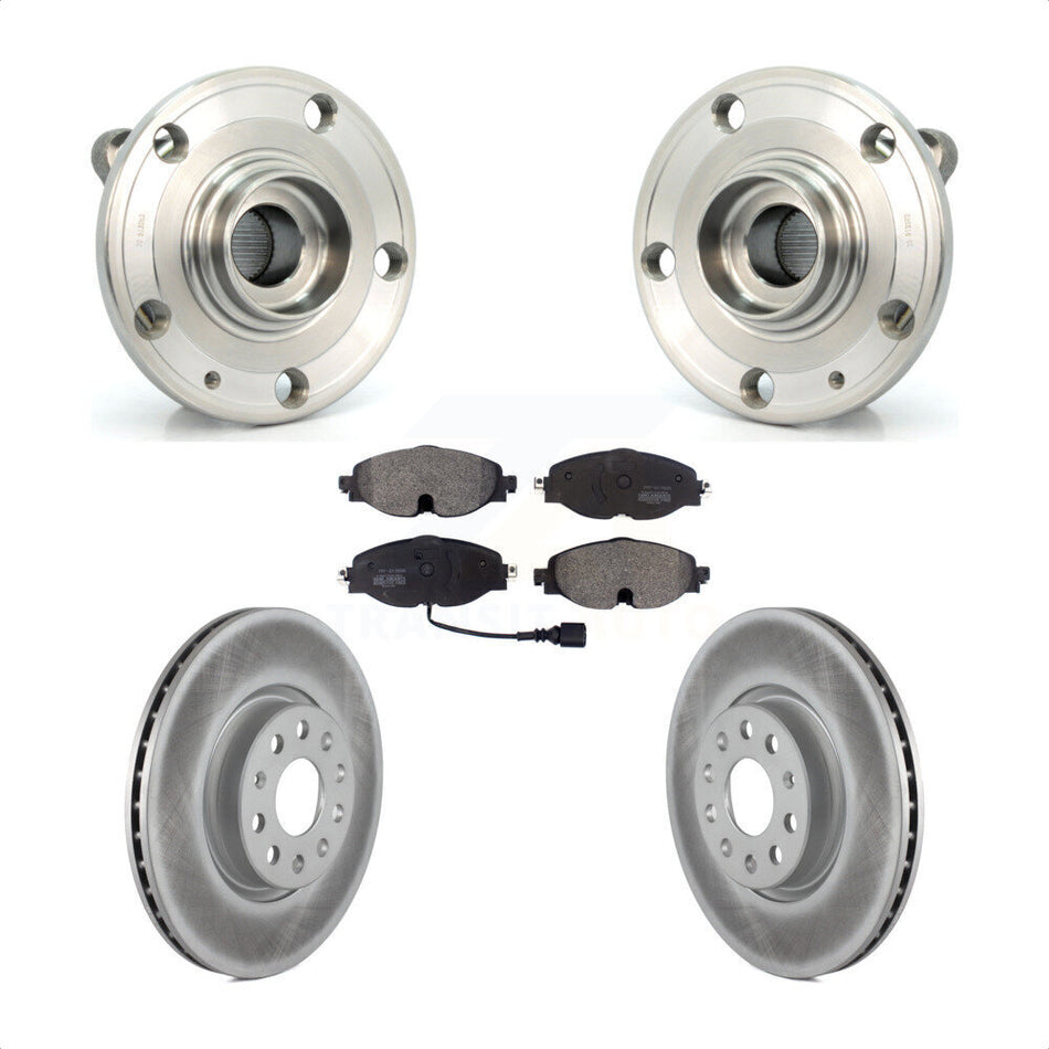 Front Hub Bearing Assembly Coated Disc Brake Rotors And Pads Kit For Volkswagen Passat KBB-126046