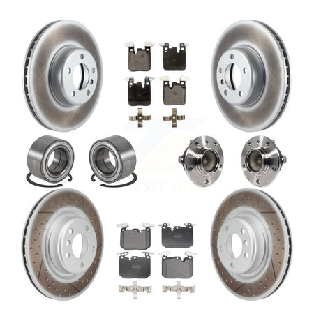 Front Rear Hub Bearing Coated Disc Brake Rotor & Pads Shoe Kit (10Pc) For BMW M235i M240i KBB-126053