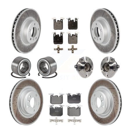 Front Rear Hub Bearing Coated Disc Brake Rotor & Pads Shoe Kit (10Pc) For BMW M235i M240i KBB-126054