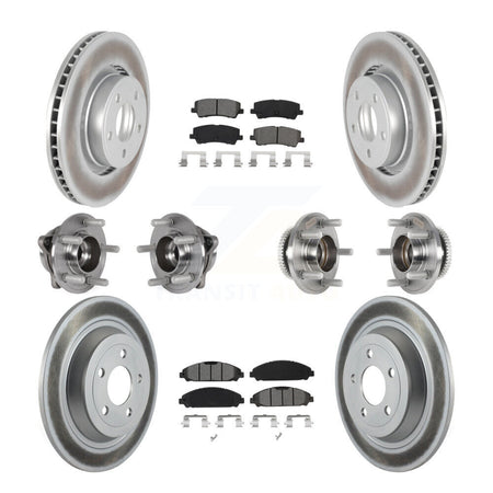 Front Rear Hub Bearing Coated Brake Rotor & Pads Kit (10Pc) For Ford Mustang V6 with 3.7L KBB-126095