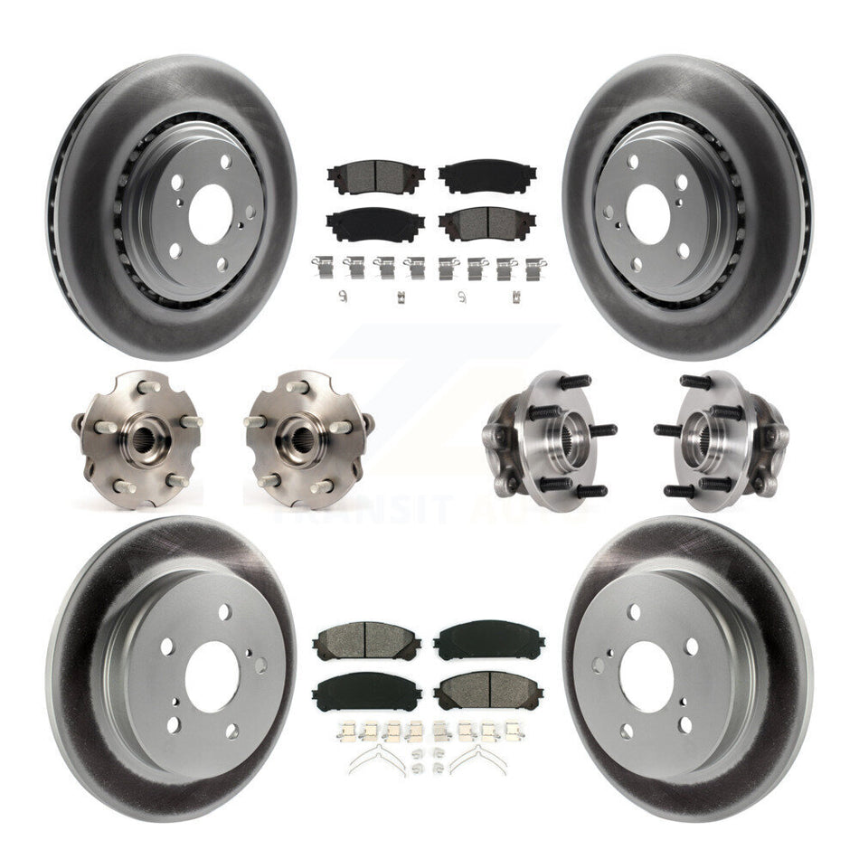 Front Rear Hub Bearing Coated Brake Rotor & Pads Kit (10Pc) For Lexus NX300 NX200t NX300h KBB-126099