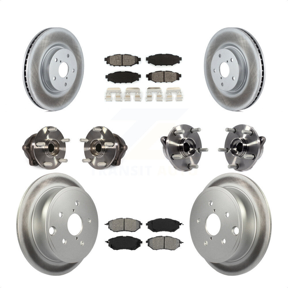 Front Rear Hub Bearing Assembly Coated Disc Brake Rotor And Pad Kit (10Pc) For Subaru WRX KBB-126105