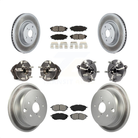Front Rear Hub Bearing Assembly Coated Disc Brake Rotor And Pad Kit (10Pc) For Subaru WRX KBB-126105