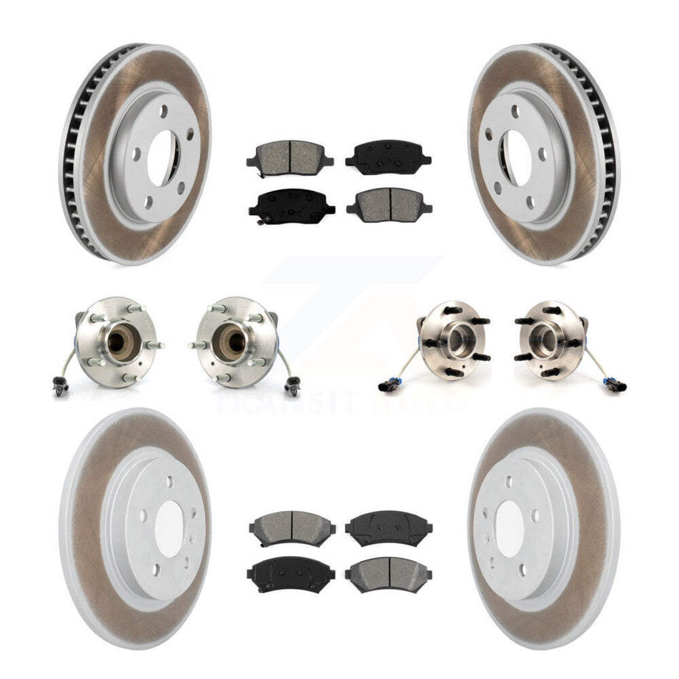 Front Rear Hub Bearing Coat Brake Rotor Pads Kit (10Pc) For Pontiac Montana 3 Hole Flange KBB-126140