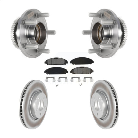 Front Hub Bearing Assembly Coated Disc Brake Rotors And Pads Kit For Ford Mustang KBB-126144