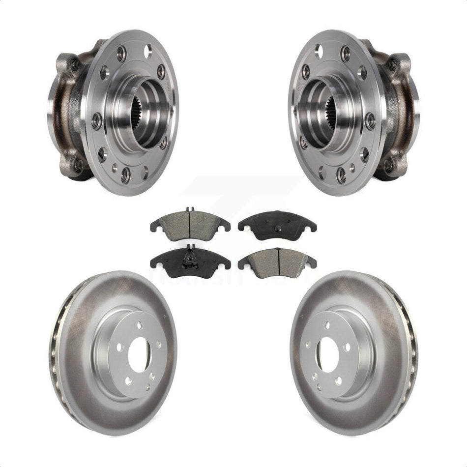 Front Hub Bearing Assembly Coated Brake Rotor And Pad Kit For 2017 Mercedes-Benz E400 AWD KBB-126151