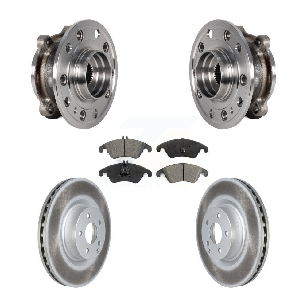 Front Hub Bearing Assembly Coated Brake Rotor And Pad Kit For 2017 Mercedes-Benz E400 AWD KBB-126152