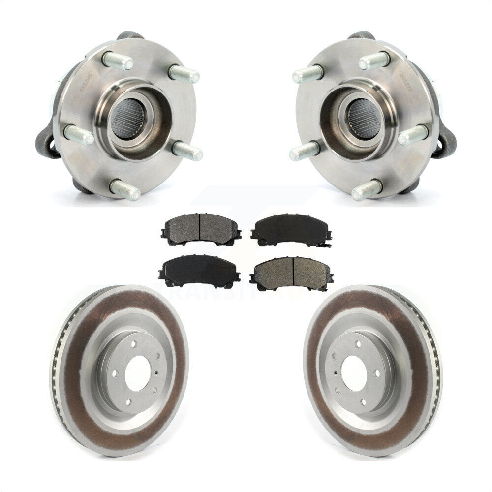 Front Hub Bearing Assembly Coated Disc Brake Rotor & Pads Kit For 2019-2021 INFINITI QX50 KBB-126160