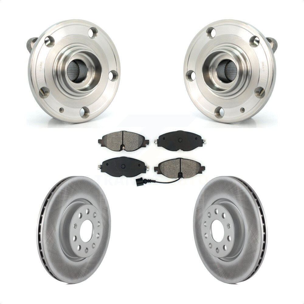 Front Hub Bearing Assembly Coated Disc Brake Rotors And Pads Kit For Volkswagen Passat KBB-126161