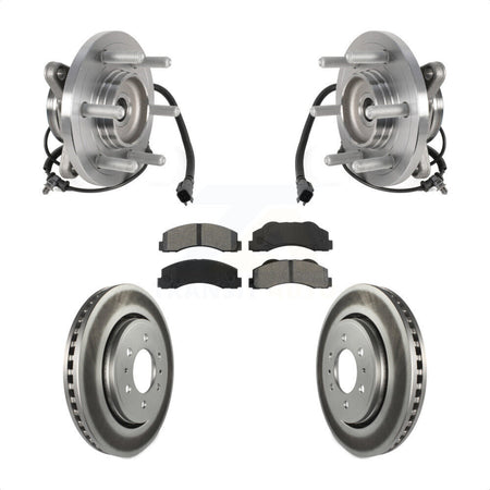Front Hub Bearing Coated Brake Rotor & Pads Kit For Ford Expedition Lincoln Navigator 4WD KBB-126162