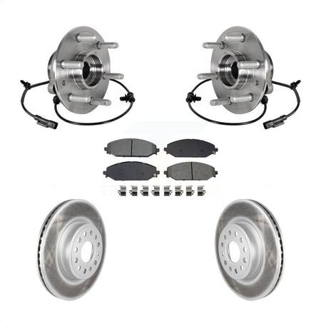 Front Hub Bearing Coated Disc Brake Rotor Pad Kit For Ram 1500 Without 22" Factory Wheels KBB-126165