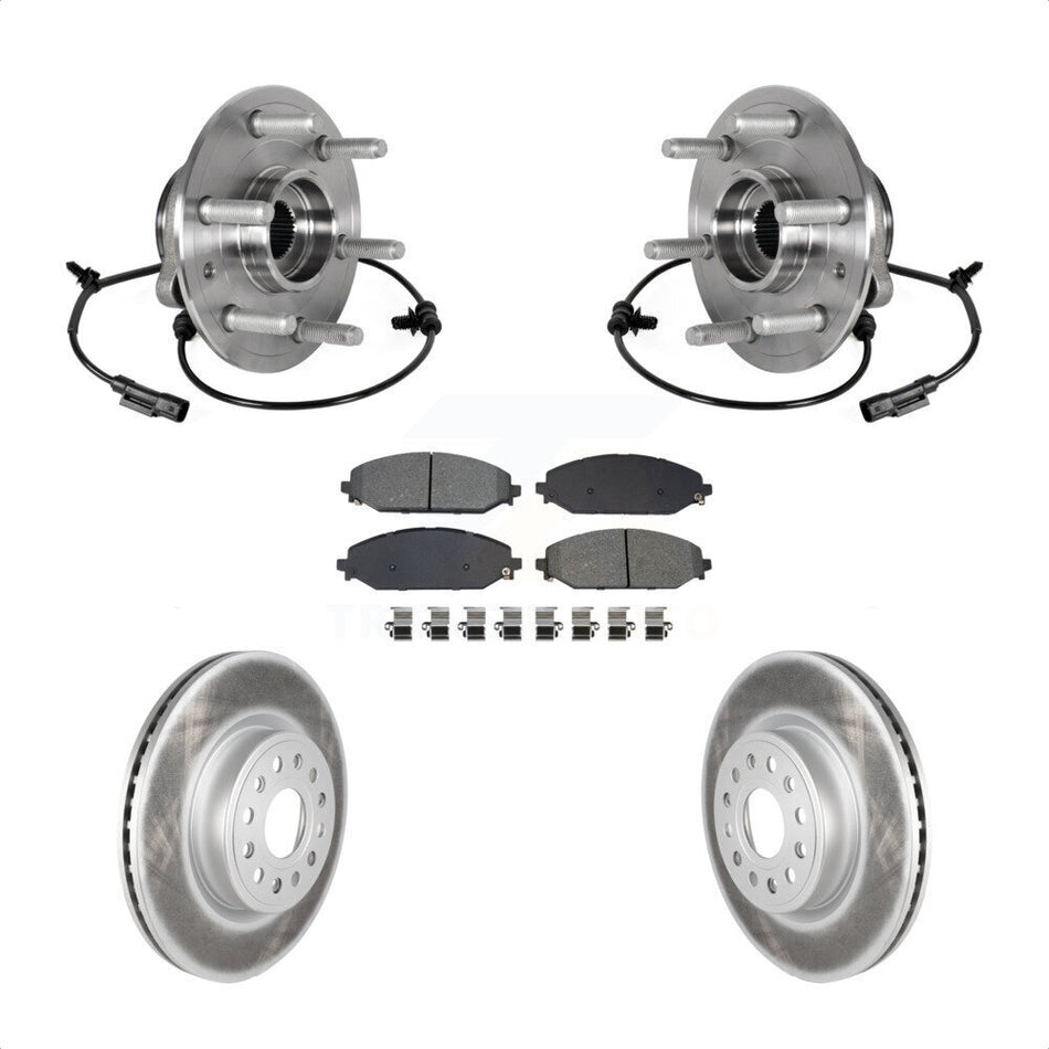 Front Hub Bearing Coated Disc Brake Rotor Pad Kit For Ram 1500 Without 22" Factory Wheels KBB-126165