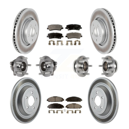Front Rear Hub Bearing Coated Brake Rotor & Pads Kit (10Pc) For Ford Mustang V6 with 3.7L KBB-126189