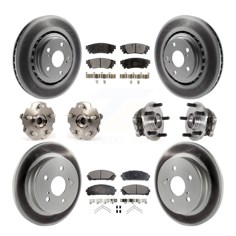 Front Rear Hub Bearing Coated Brake Rotor & Pads Kit (10Pc) For Lexus NX300 NX200t NX300h KBB-126196