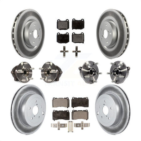 Front Rear Hub Bearing Coated Disc Brake Rotor Pads Kit (10Pc) For Subaru Impreza WRX STI KBB-126211