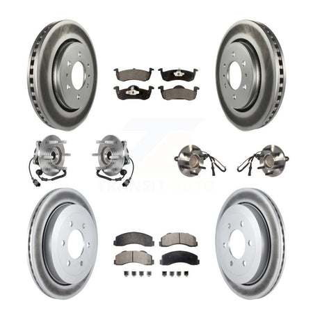 Front Rear Hub Bearing Coated Brake Rotor Pads Kit (10Pc) For Ford Expedition Lincoln RWD KBB-126217