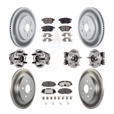 Front Rear Hub Bearing Coated Brake Rotor Pad Kit (10Pc) For 2020-2022 Toyota Prius Prime KBB-126232