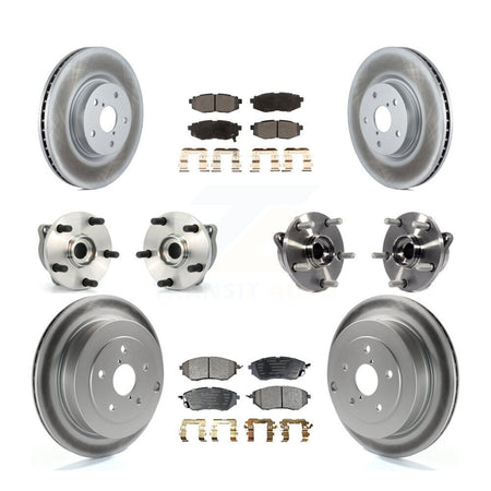 Front Rear Hub Bearing Coated Brake Rotor Pads Kit (10Pc) For 2006-2007 Subaru B9 Tribeca KBB-126235