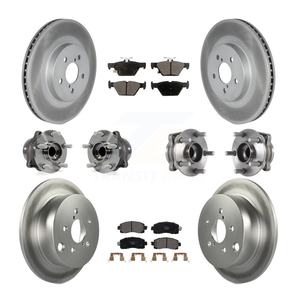 Front Rear Hub Bearing Coat Brake Rotor Pad Kit (10Pc) For 20 Subaru Crosstrek GAS engine KBB-126249