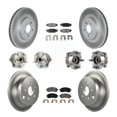 Front Rear Hub Bearings Coated Disc Brake Rotors And Pads Kit (10Pc) For Subaru Crosstrek KBB-126250