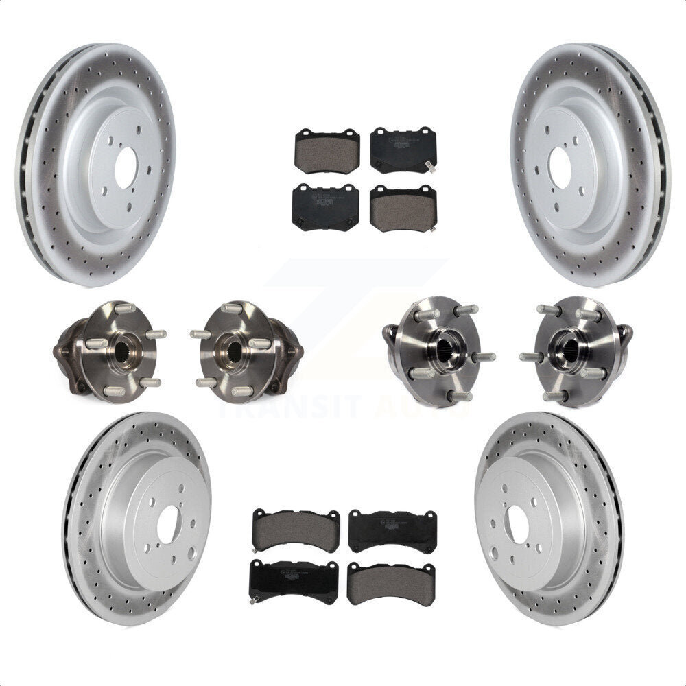 Front Rear Hub Bearing Coated Brake Rotor And Pad Kit (10Pc) For 2018-2020 Subaru WRX STI KBB-126252