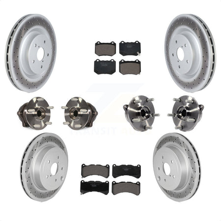 Front Rear Hub Bearing Coated Brake Rotor And Pad Kit (10Pc) For 2018-2020 Subaru WRX STI KBB-126252