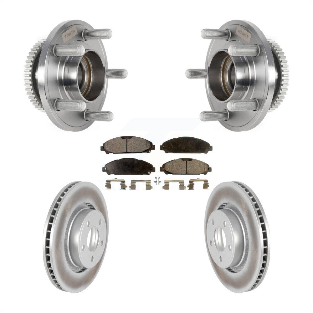 Front Hub Bearing Assembly Coated Disc Brake Rotors And Ceramic Pads Kit For Ford Mustang KBB-126272