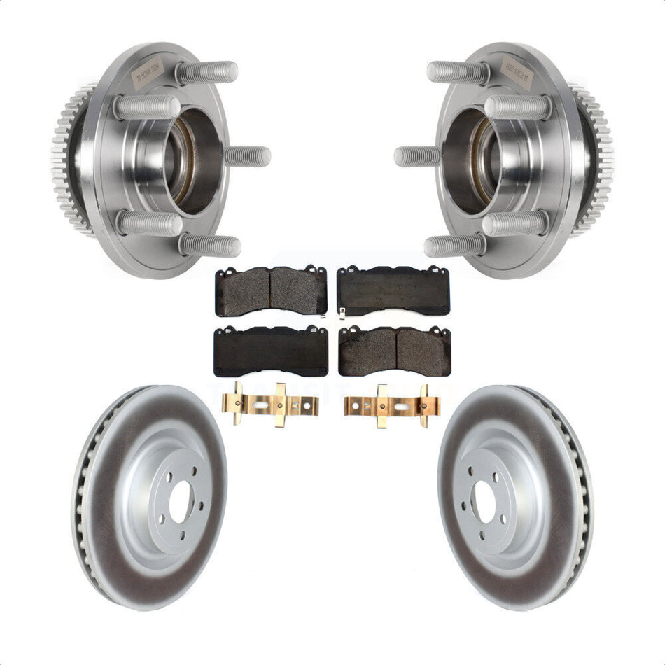 Front Hub Bearing Assembly Coated Brake Rotor Pad Kit For Ford Mustang With Brembo Brakes KBB-126274