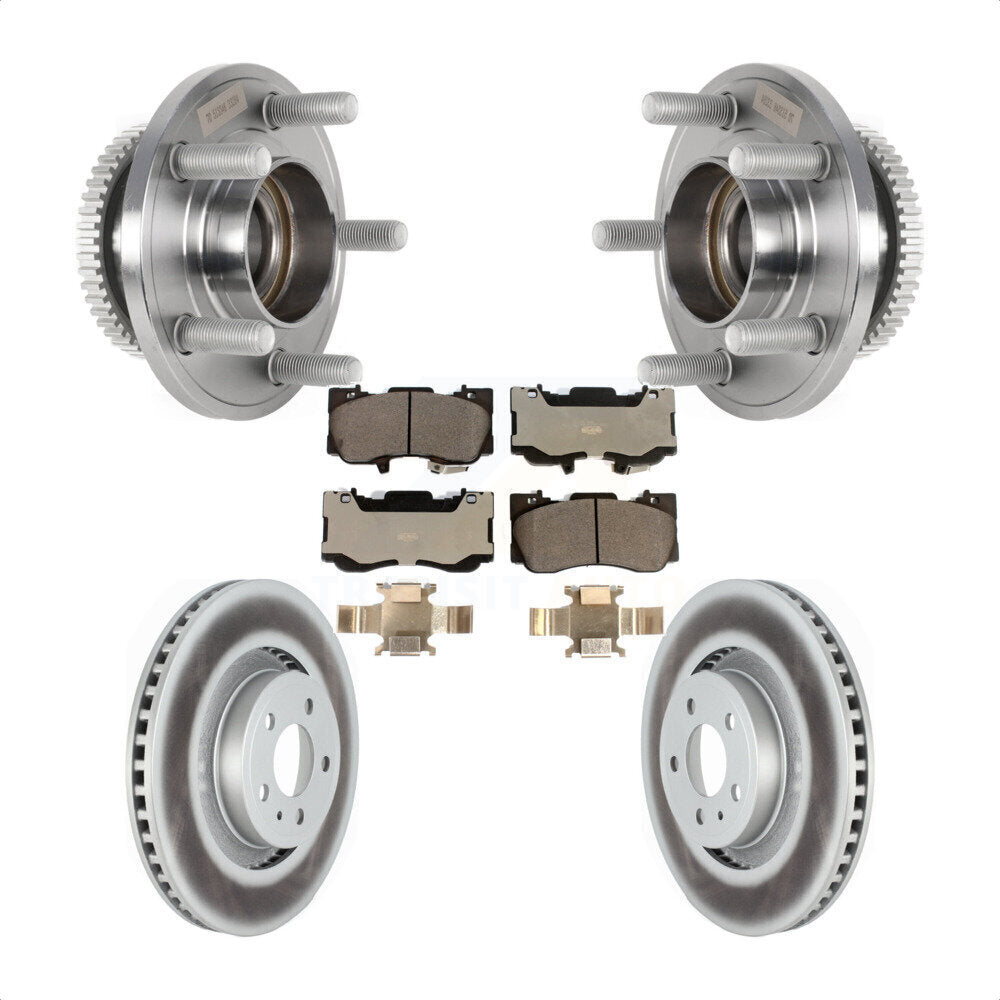 Front Hub Bearing Assembly Coated Disc Brake Rotors And Ceramic Pads Kit For Ford Mustang KBB-126275