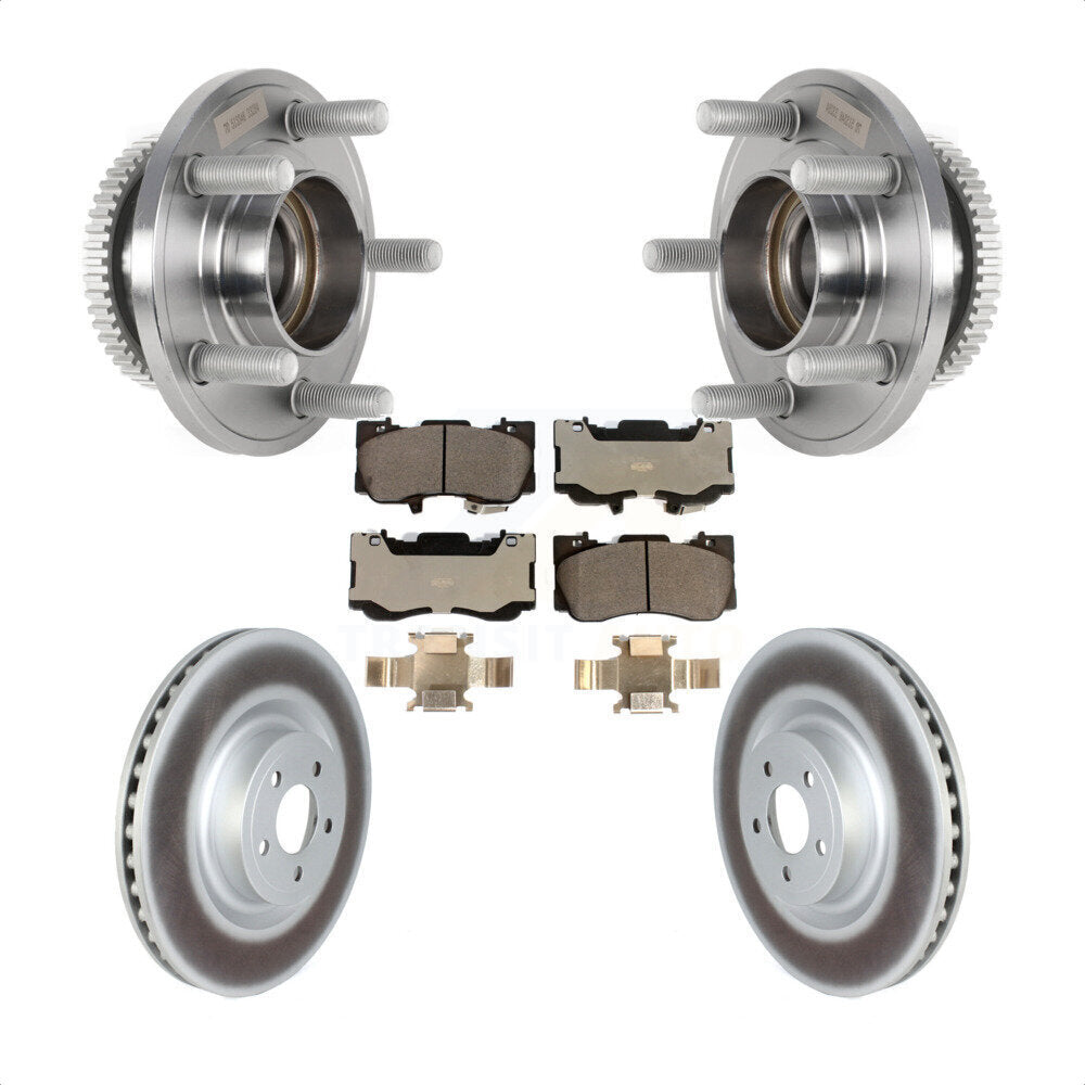 Front Hub Bearing Assembly Coated Disc Brake Rotors And Ceramic Pads Kit For Ford Mustang KBB-126276