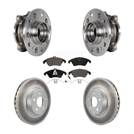 Front Hub Bearing Assembly Coated Brake Rotor And Pad Kit For 2017 Mercedes-Benz E400 AWD KBB-126285