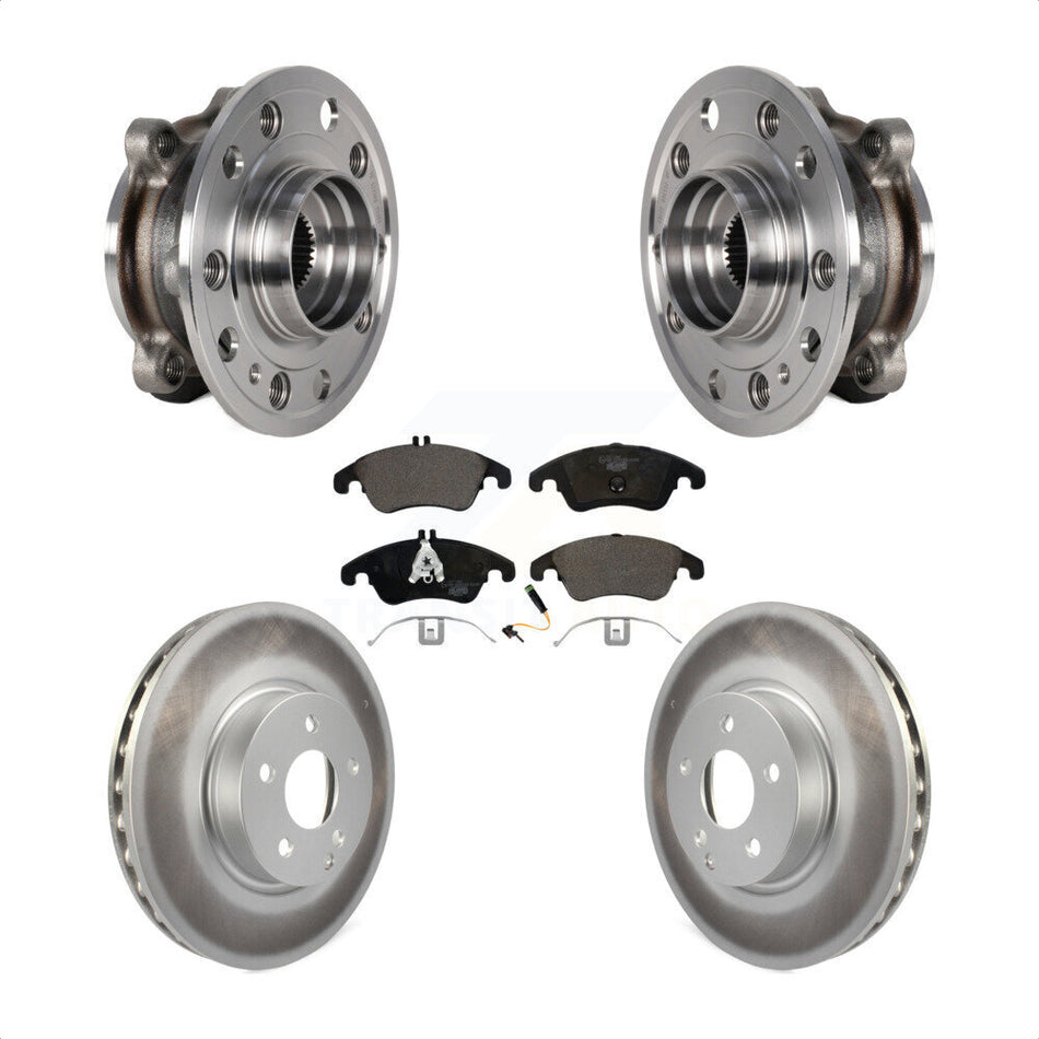 Front Hub Bearing Assembly Coated Brake Rotor And Pad Kit For 2017 Mercedes-Benz E400 AWD KBB-126285