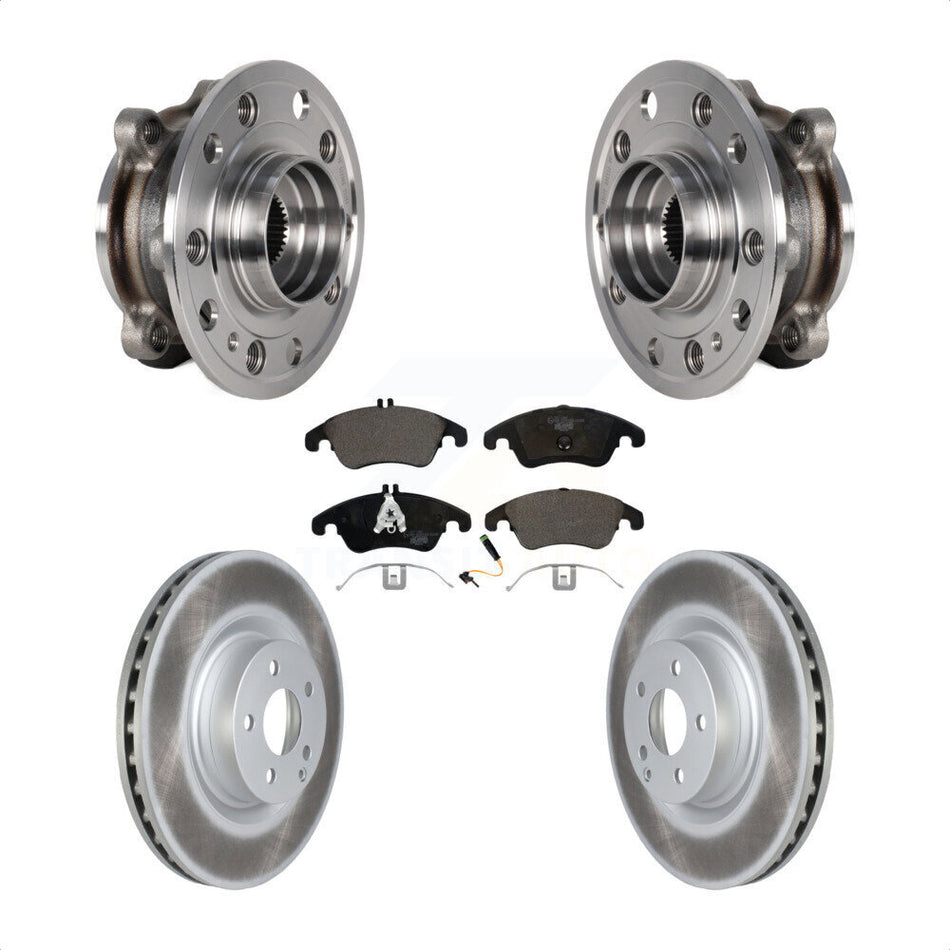 Front Hub Bearing Assembly Coated Brake Rotor And Pad Kit For 2017 Mercedes-Benz E400 AWD KBB-126286