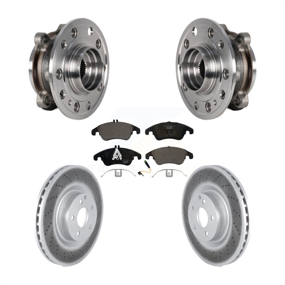 Front Hub Bearing Assembly Coated Brake Rotor And Pad Kit For 2017 Mercedes-Benz E400 AWD KBB-126287