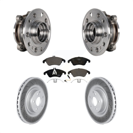 Front Hub Bearing Assembly Coated Brake Rotor And Pad Kit For 2017 Mercedes-Benz E400 AWD KBB-126287