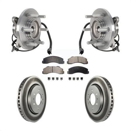 Front Hub Bearing Coated Brake Rotor & Pads Kit For Ford Expedition Lincoln Navigator 4WD KBB-126289