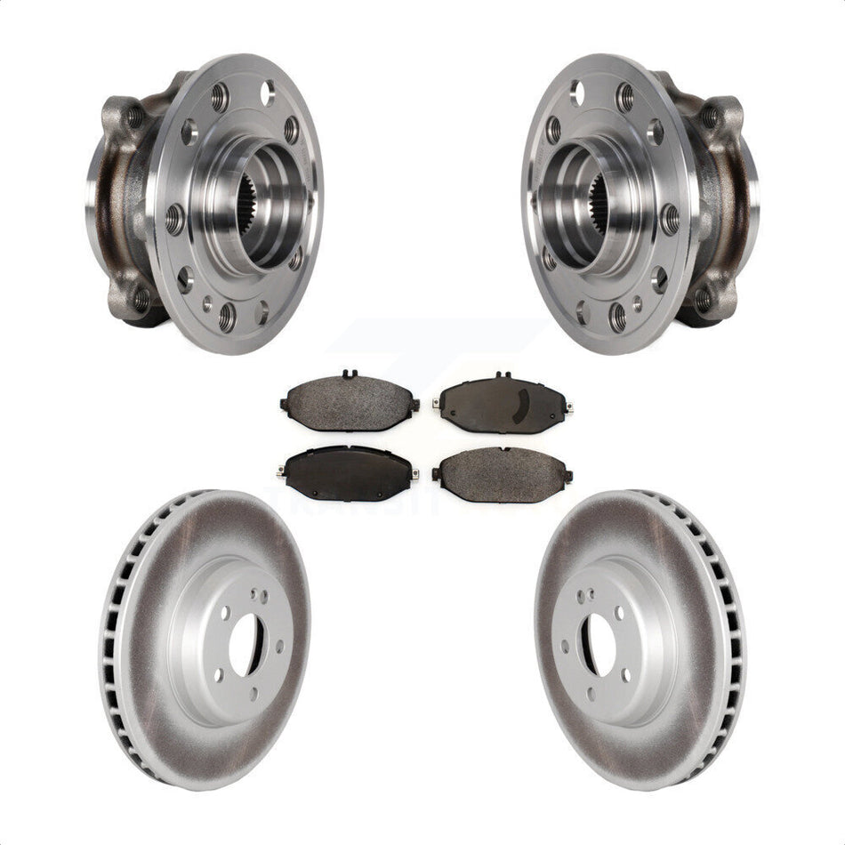 Front Hub Bearing Coated Brake Rotor Pad Kit For Mercedes-Benz C300 Without Sport Package KBB-126303