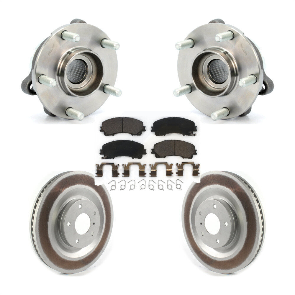 Front Hub Bearing Assembly Coated Disc Brake Rotor & Pads Kit For 2019-2021 INFINITI QX50 KBB-126307