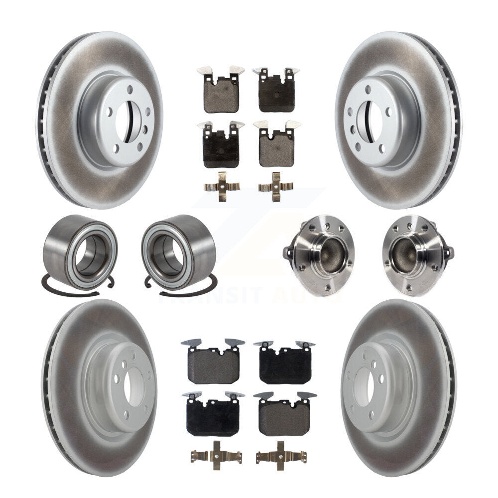 Front Rear Hub Bearing Coated Disc Brake Rotor & Pads Shoe Kit (10Pc) For BMW M235i M240i KBB-126321