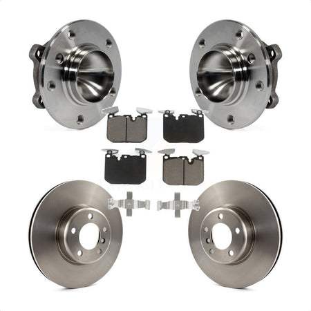 Front Hub Bearing Brake Rotor & Pad Kit For 2013 BMW 328i With 340mm Diameter KBB-126359