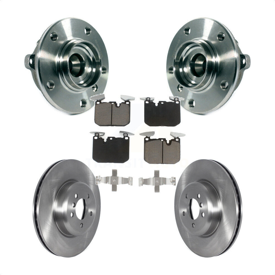 Front Hub Bearing Disc Brake Rotor & Pads Kit For BMW 335i xDrive 435i Gran Coupe 340i GT KBB-126360