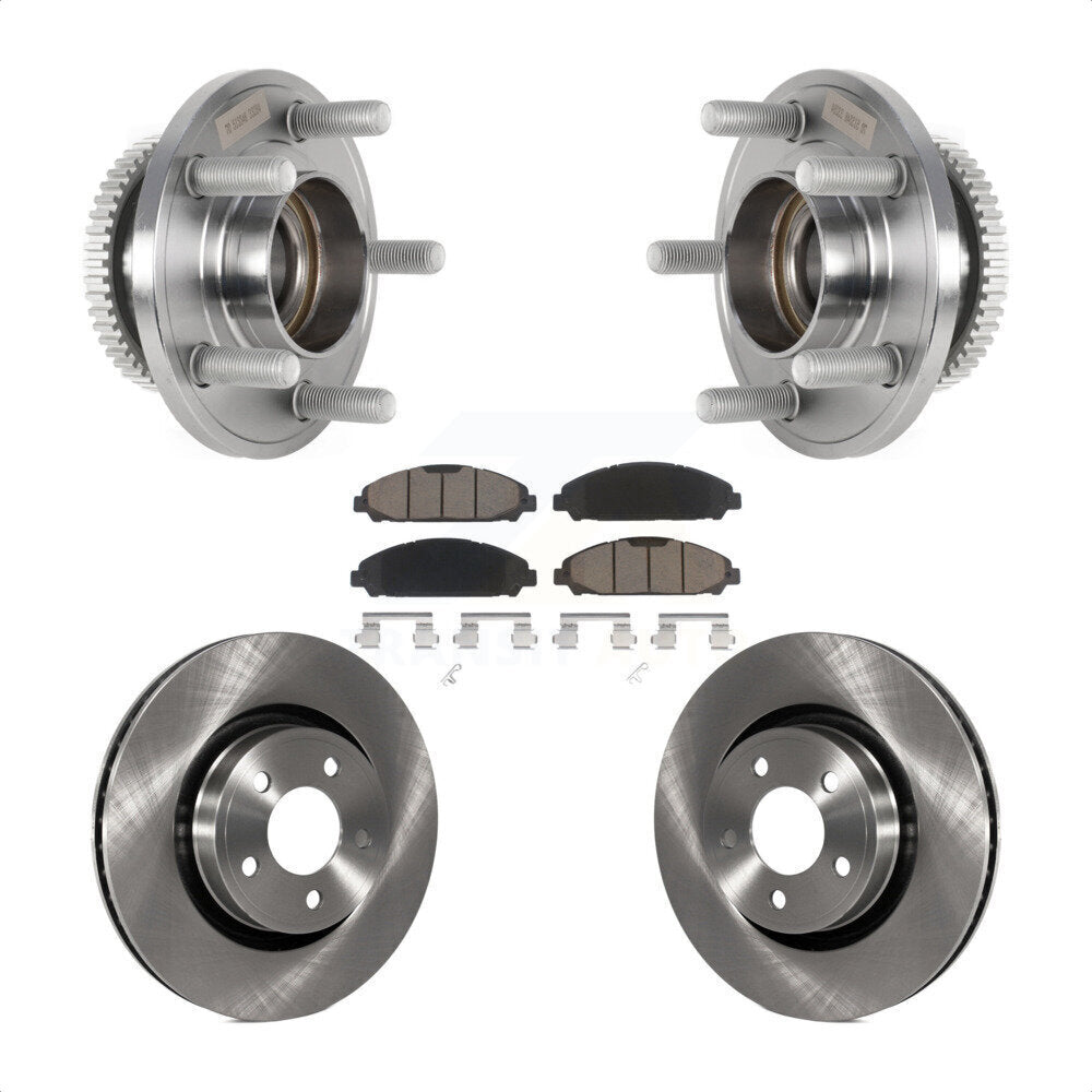Front Hub Bearing Assembly Disc Brake Rotors And Ceramic Pads Kit For Ford Mustang KBB-126361