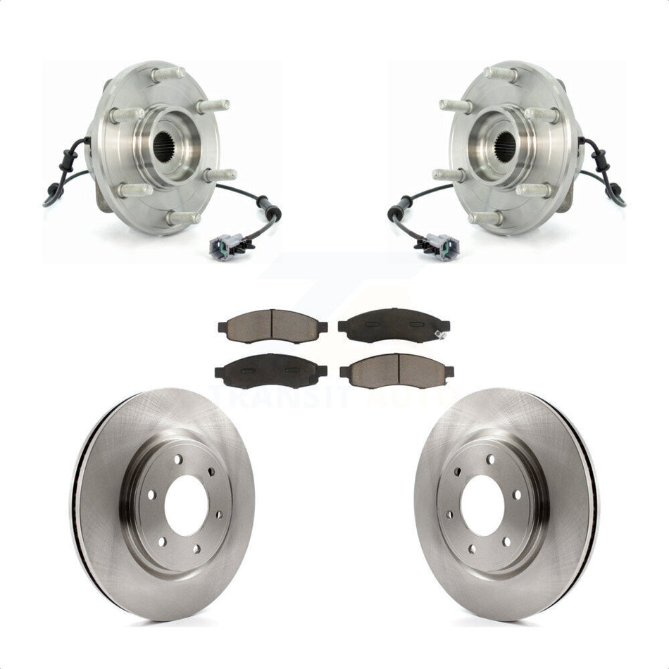 Front Hub Bearing Assembly Disc Brake Rotor And Pads Kit For 2007 Nissan TITAN From 04 07 KBB-126362