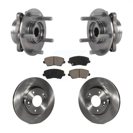 Front Hub Bearing Assembly Disc Brake Rotors And Pads Kit For Hyundai Veloster Elantra GT KBB-126363