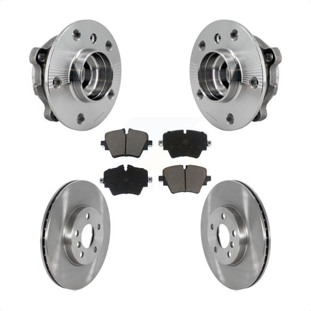 Front Hub Bearing Assembly Disc Brake Rotor & Pads Kit For Mini Cooper Countryman Clubman KBB-126369