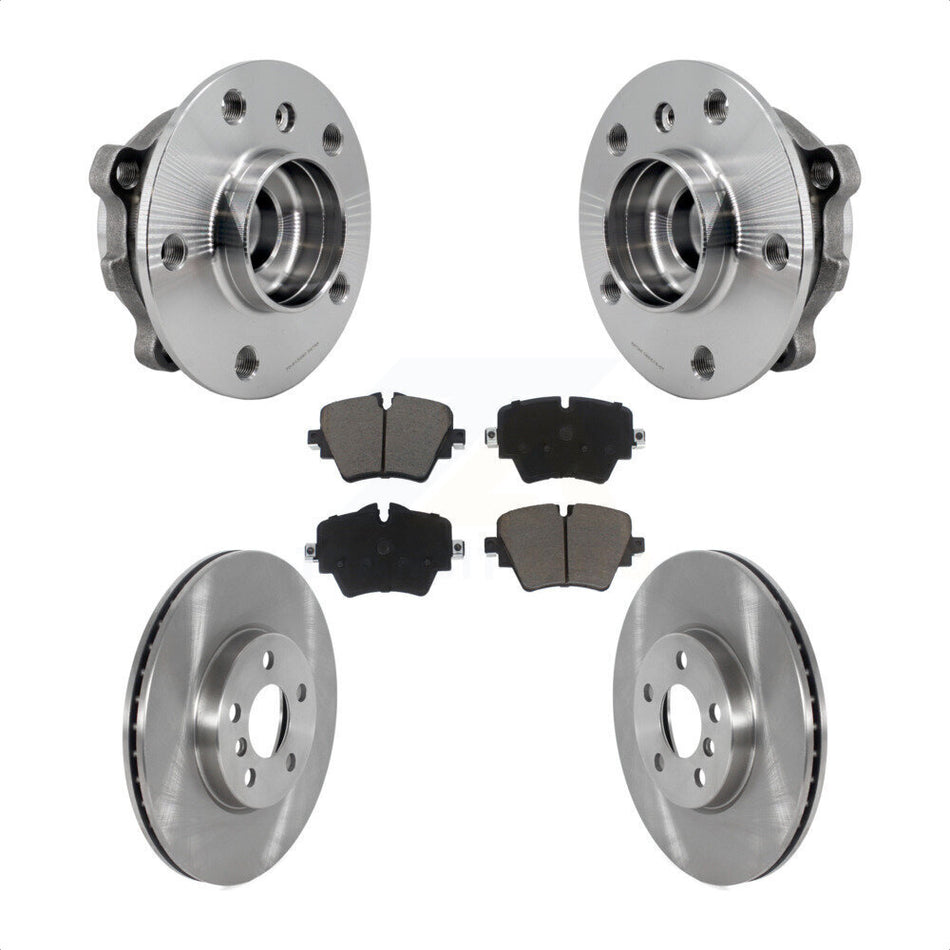 Front Hub Bearing Assembly Disc Brake Rotor & Pads Kit For Mini Cooper Countryman Clubman KBB-126369